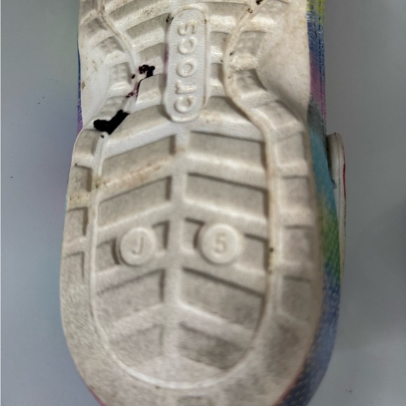 CROCS Colorful Spray Paint Kids Lined Clogs J 5 - Picture 6 of 6
